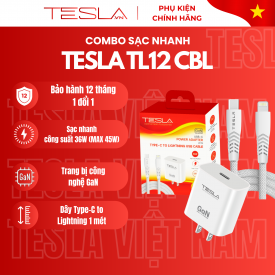 Combo sạc điện thoại Type-C to Lightning chính hãng Tesla TL12CBL
