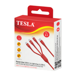 Cáp sạc nhanh Type-C to Type-C - Type-C - Lightning TESLA  TL3.1